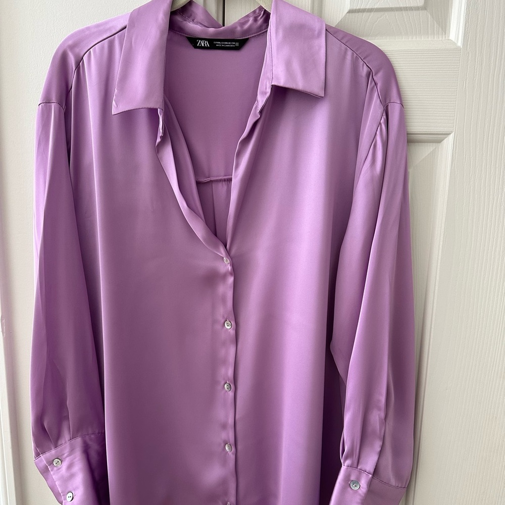 Zara satin effect flowy blouse, size XXL